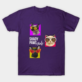 Shady Paws Rule Cat T-Shirt